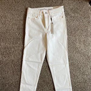 Calvin Klein White Skinny Jeans Slim Fit, Ladies 8 NWT